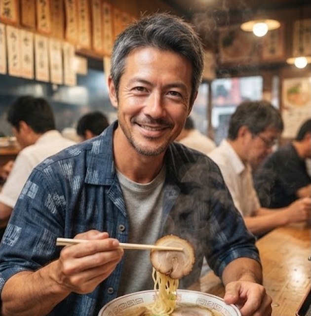 Man eating ramen